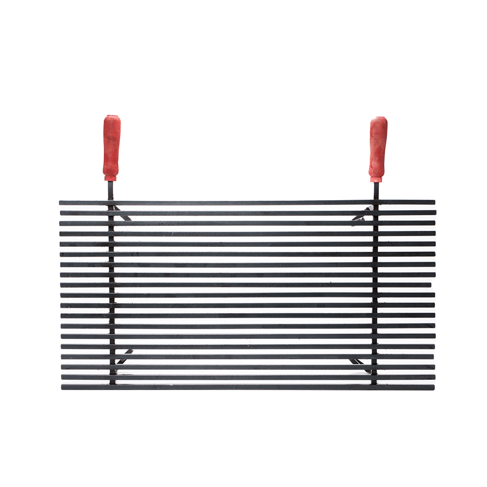 Grillrost massiv Stahl unbehandelt mit Griffe 60x40cm