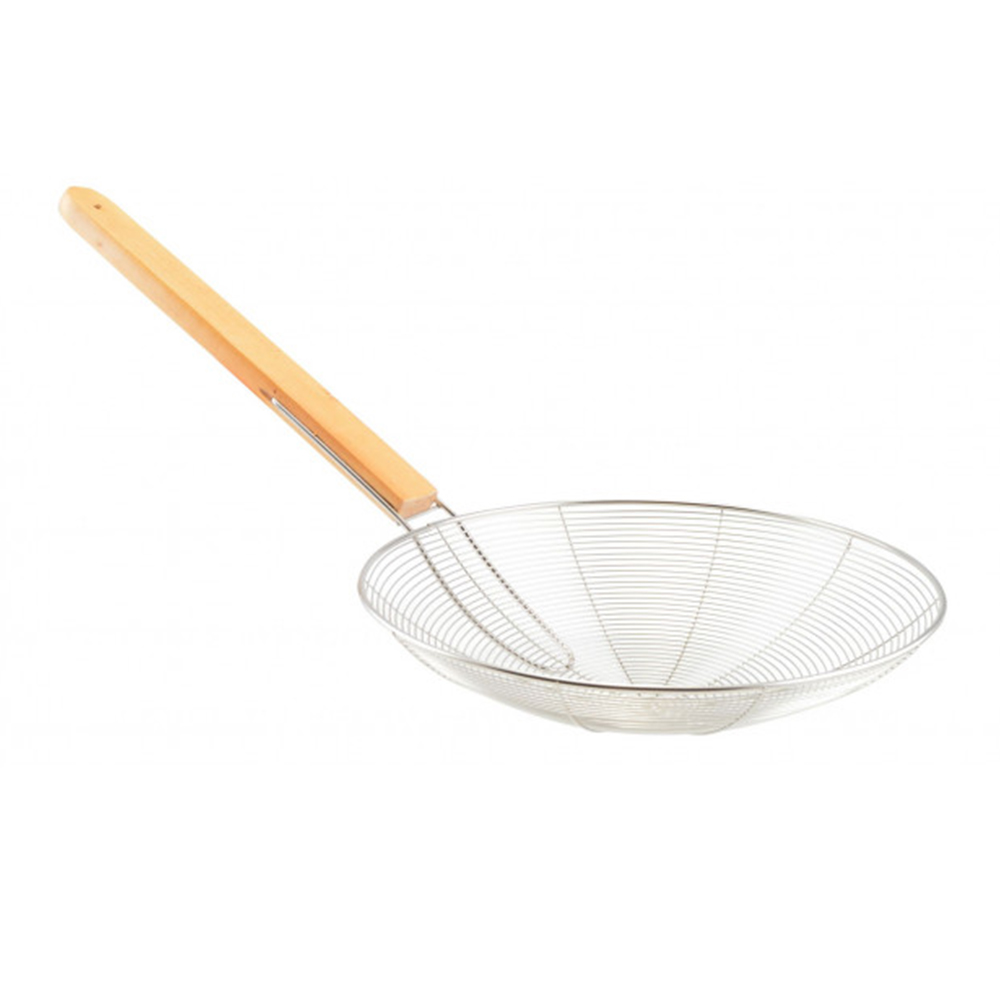 Frittierkorb Edelstahl mit Holzgriff Durchmesser 27cm