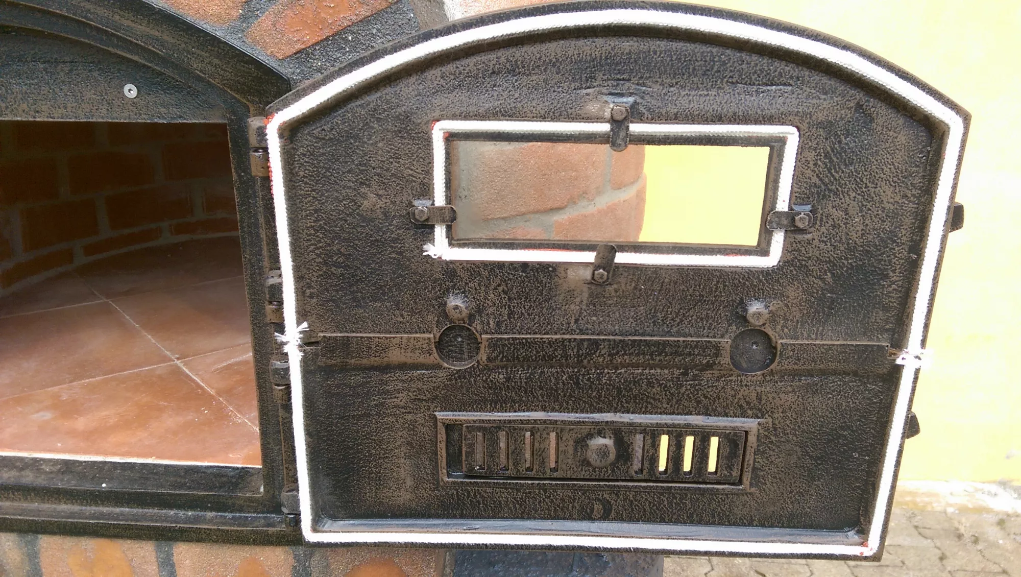 Holzbackofen "Rustic" AL mit Gußtüre und Sichtfenster 110x110cm – Bild 6