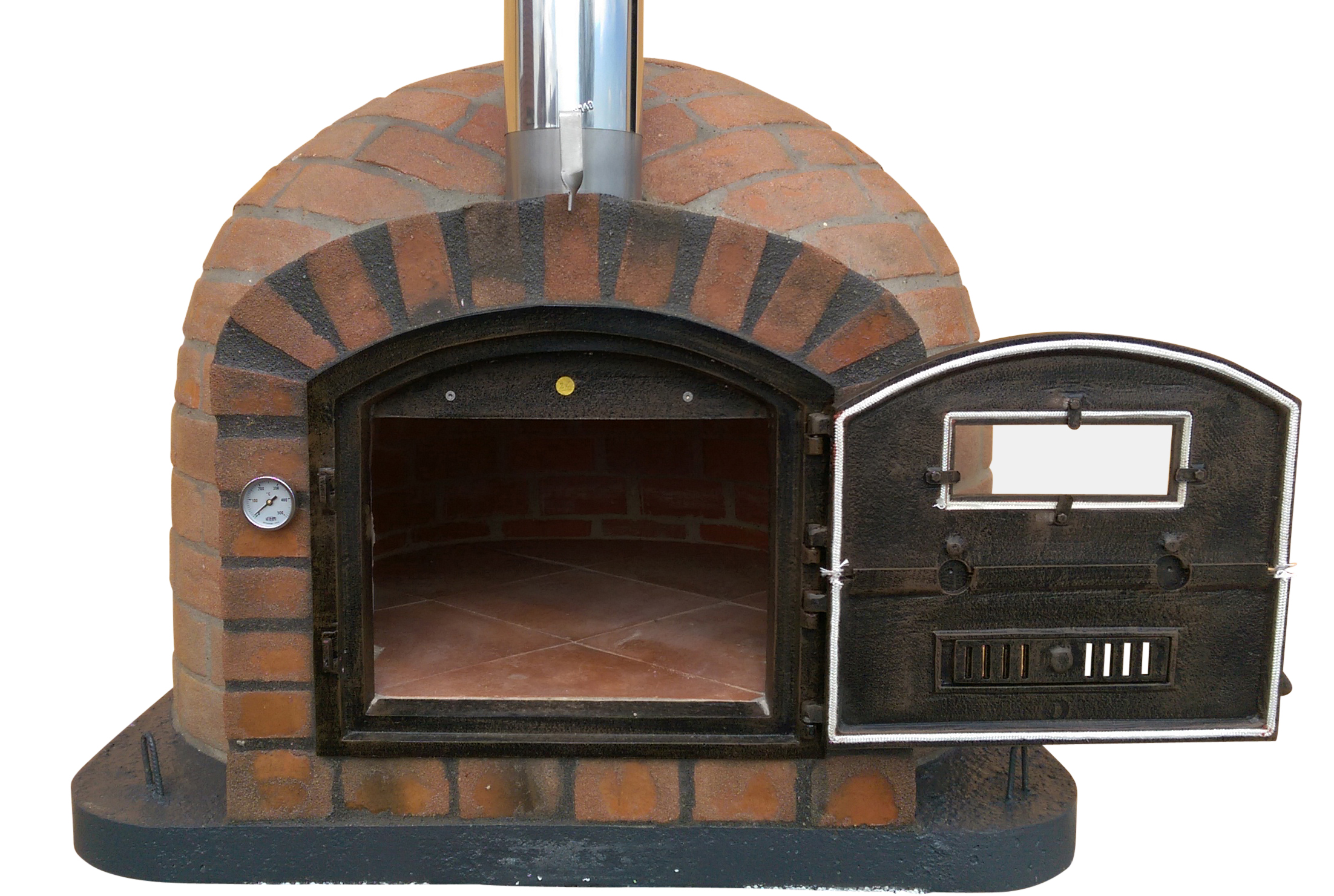 Holzbackofen "Rustic" AL mit Gußtüre und Sichtfenster 110x110cm – Bild 4